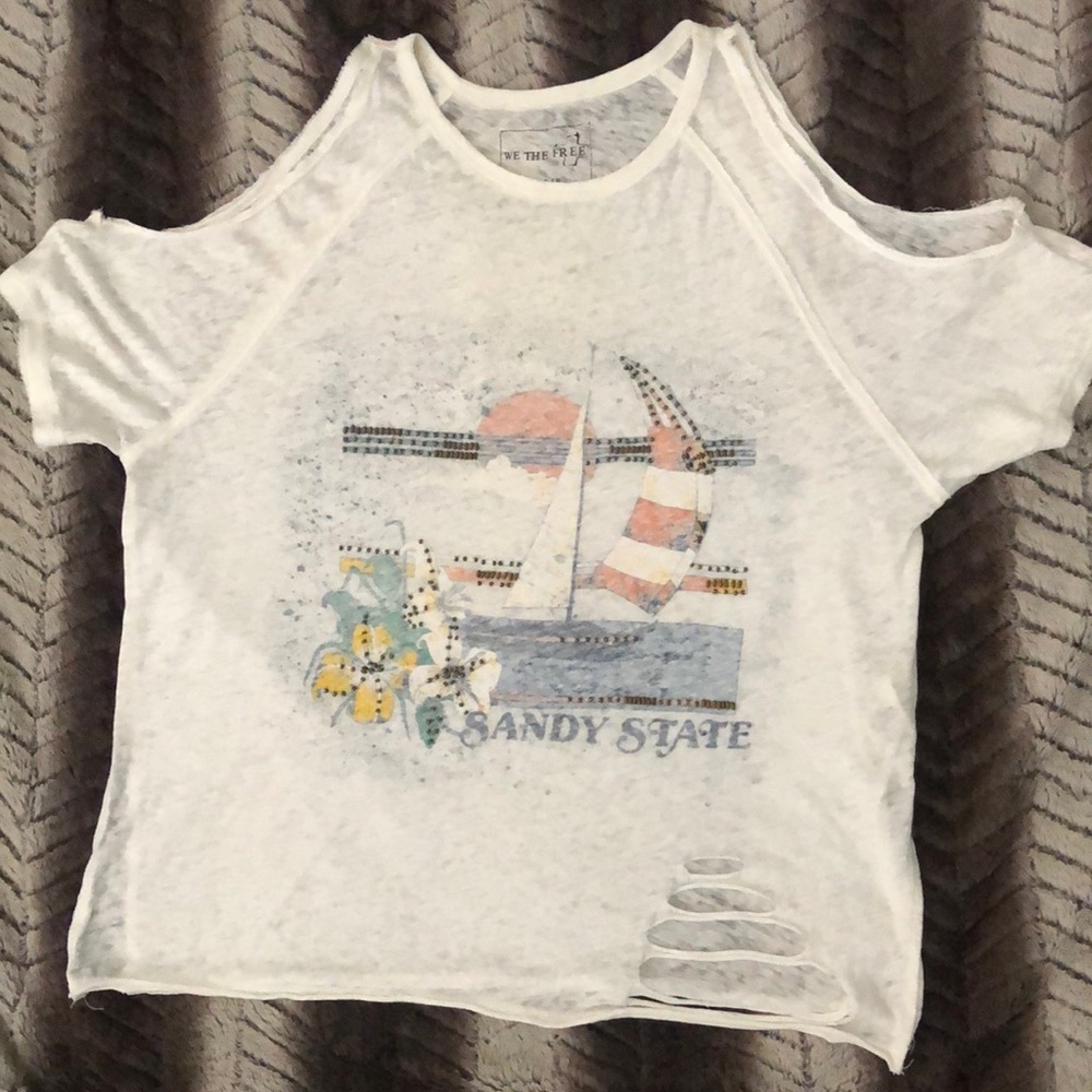 Free people lightweight destroyed tee